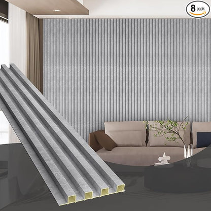 OUZUGIE WPC Acoustic Slat Wall Paneling, Living Room, TV Background, Study Room by OUZUGIE