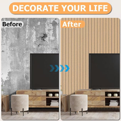 Arthome Peel and Stick Slat Wall Panels 15.7 "x240, Self-Adhesive PVC Wood - Image 7