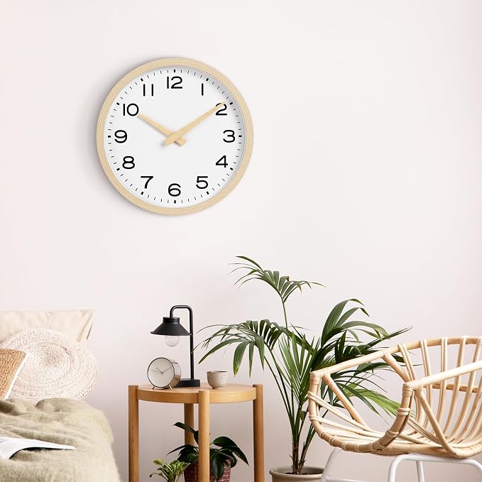 AKCISOT Wall Clock, Boho Kitchen 10 Inch Wall Clocks Battery Operated Non - Image 7