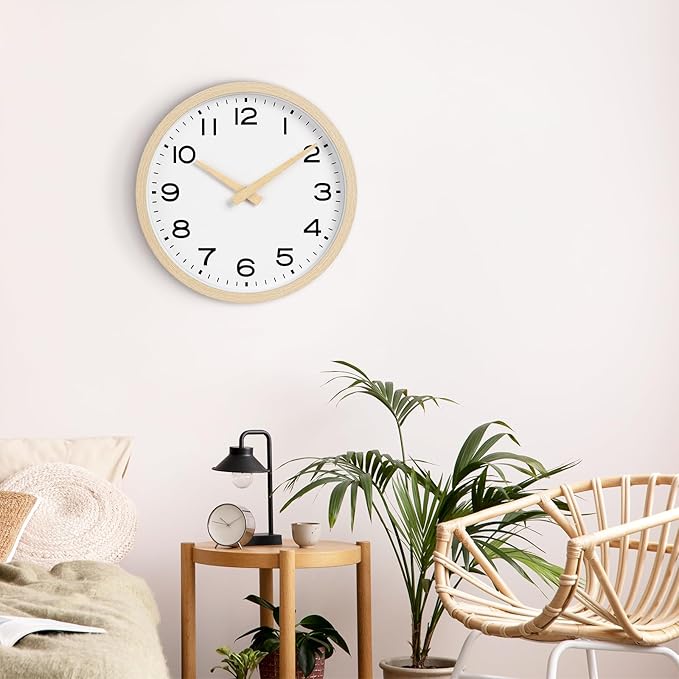 AKCISOT Wall Clock, Boho Kitchen 10 Inch Wall Clocks Battery Operated Non - Image 7