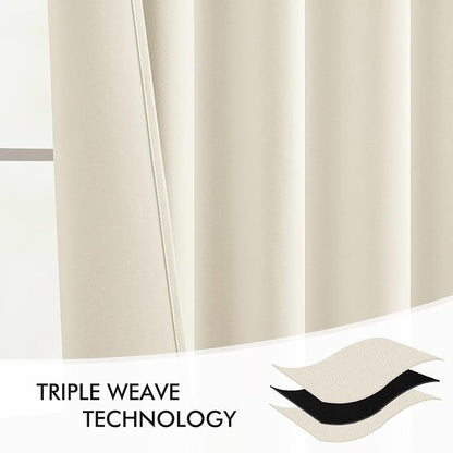 MIULEE Birch Back Tab Blackout Curtains 84 Inch Length 2 Panels Set - Image 7
