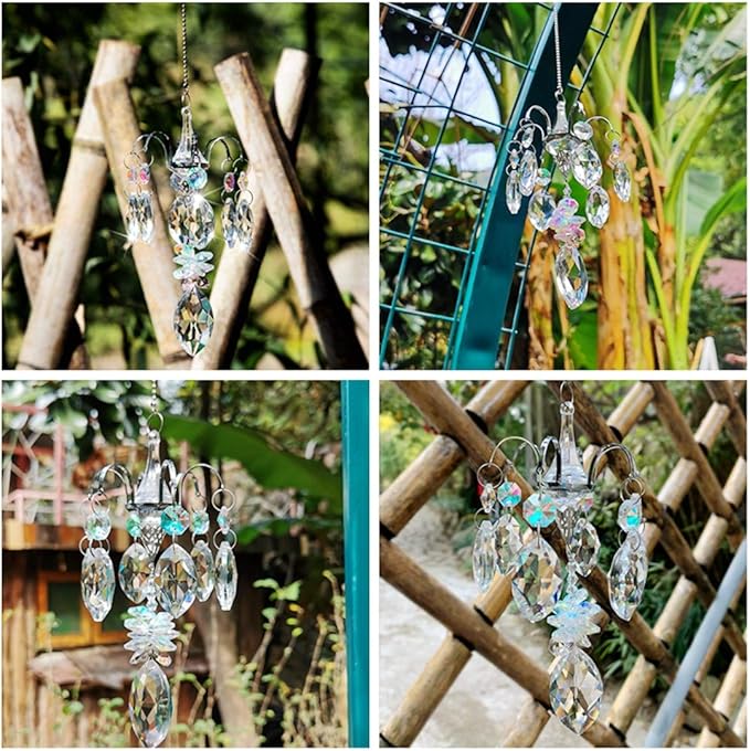 H&D HYALINE & DORA Crystals Horse Eye Prisms Suncatcher Hanging Ornament Rainbow Maker Hanger for Home,Garden Decoration