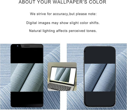 Grasscloth Textured Wallpaper Dark Blue Linen Thick 24" X 394" Fabric Contact - Image 4