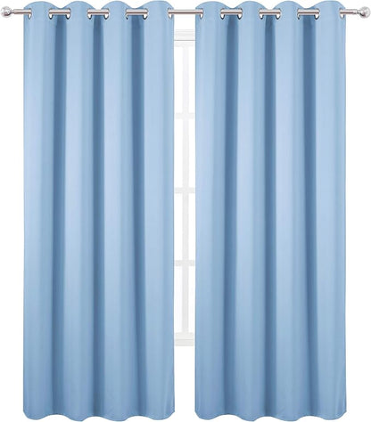 LEMOMO Sky Blue Thermal Blackout Curtains/52 x 108 Inch/Set of 2 Panels Room - Image 2
