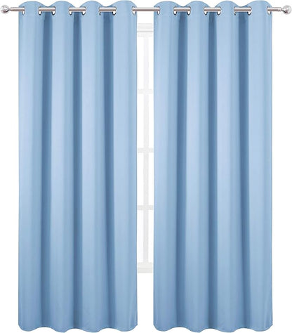 LEMOMO Sky Blue Thermal Blackout Curtains/52 x 95 Inch/Set of 2 Panels Room - Image 2