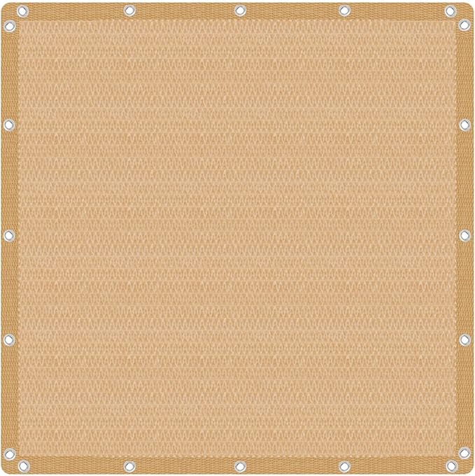 VICLLAX Shade Fabric Sun Shade Cloth with Every 2 FT Grommets for Patio Garden Pergola Cover Canopy 3x7 FT, Wheat
