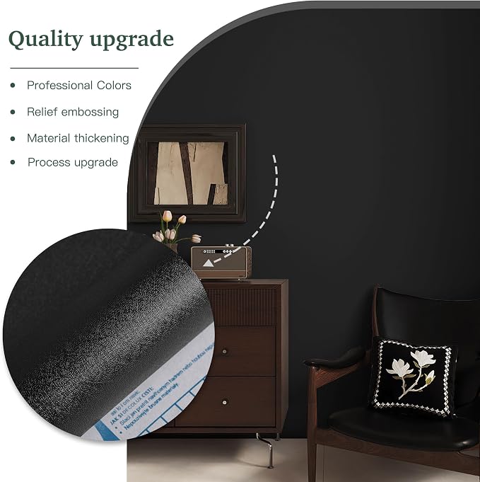 Dimoon 394''x23.6'' Peel and Stick Wallpaper Black Contact Paper - Image 8