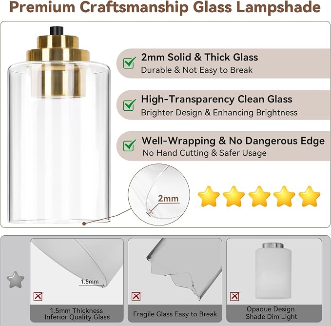 3-Light Bathroom Light Fixtures, Classic Wall Light Fixture - Image 3