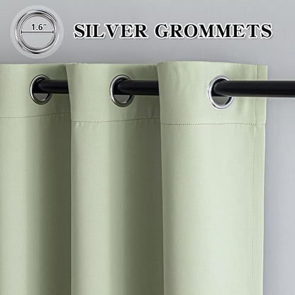 IGEMAEVE Sage Green Curtains 84 Inch Length 2 Panels Set, Light Filtering - Image 3