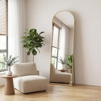 Sweetcrispy 56"x15" Arched Full Length Mirror, Leaning or Standing Full Body - Image 7