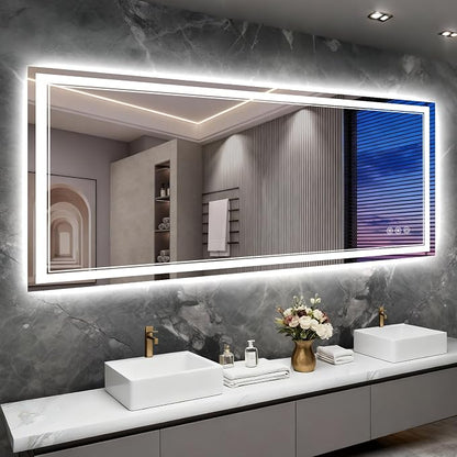 72x32 Inch LED Bathroom Mirror by Wedhouc