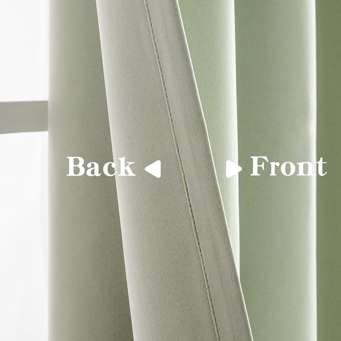 IGEMAEVE Sage Green Curtains 84 Inch Length 2 Panels Set, Light Filtering - Image 4