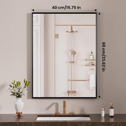 LOAAO Black Bathroom Mirror 16"X24" - Image 8