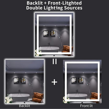 LOAAO 32"X36" LED Bathroom Mirror - Image 6