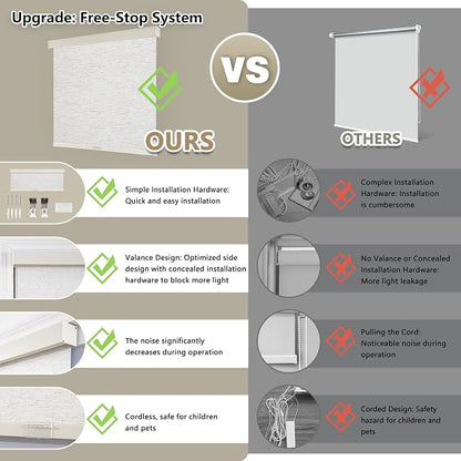 SUNOFF Cordless Blackout Roller Shades Blinds - Image 4