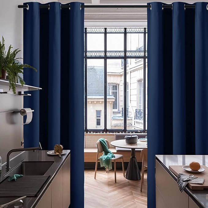 RYB HOME Blackout Curtains 96 inches Long Thermal Insulated Energy Efficient - Image 2