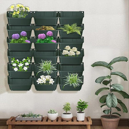 Vertical Wall Planter with 18 Pots, Hanging Garden Plant Flowerpot Holder - Image 4