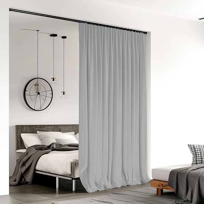 Room Divider Curtains for Ceiling Track Rod, 15 ft Wide x 7 ft Tall, 1 Panel - Image 2