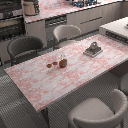 Extra Wide Marble Contact Paper Granite Peel and Stick Wallpaper Pink Glossy - Image 2