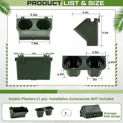 Briwooody 1 Set 2 Pocket Vertical Stackable Wall Planters Kit Outdoor Self - Image 2
