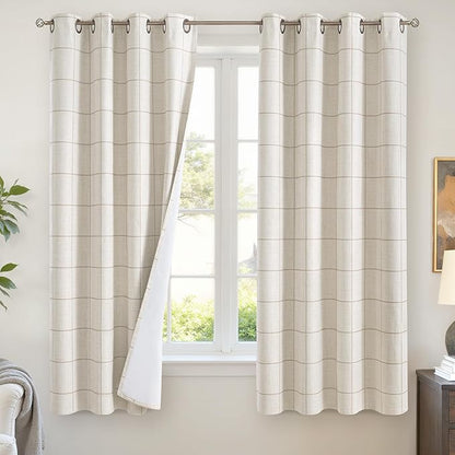 Lajode Linen Blackout Curtains 63 Inches Long by Lajode