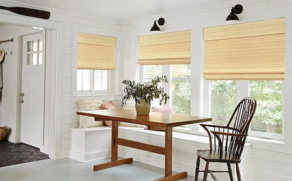 LazBlinds No Tools No Drill Cordless Bamboo Roman Shades, Custom Privacy Light - Image 4