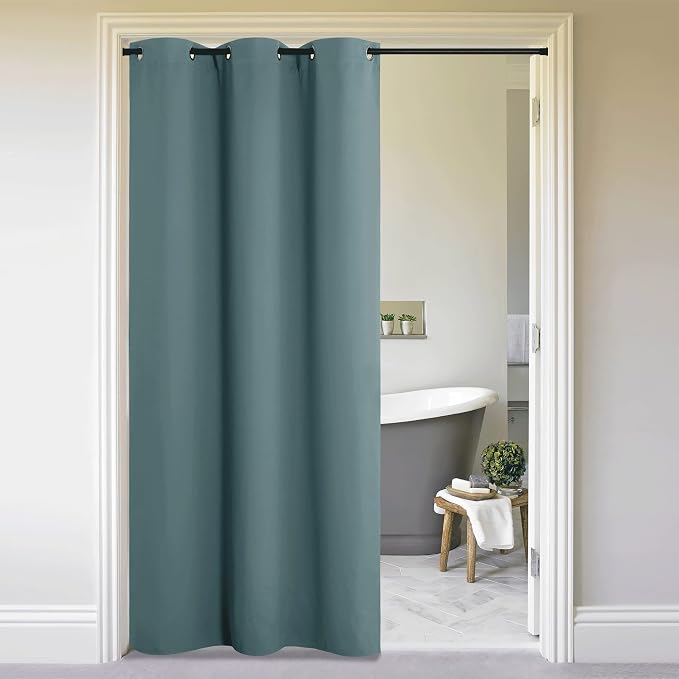 NICETOWN Greyish Green Doorway Curtain Privacy, Door Cover Curtain, Sound by NICETOWN