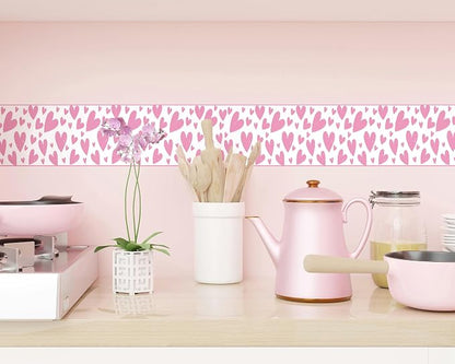 FLFK Pink Heart Wallpaper Border - Image 3