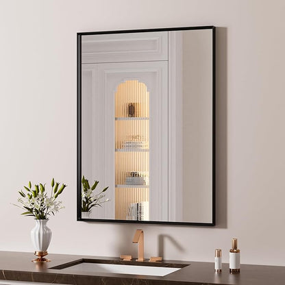 LOAAO Black Bathroom Mirror 16"X24" by LOAAO