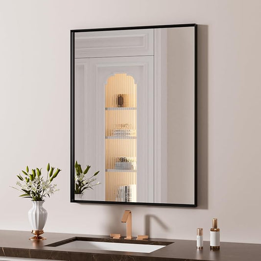 LOAAO Black Bathroom Mirror 20"X28" by LOAAO