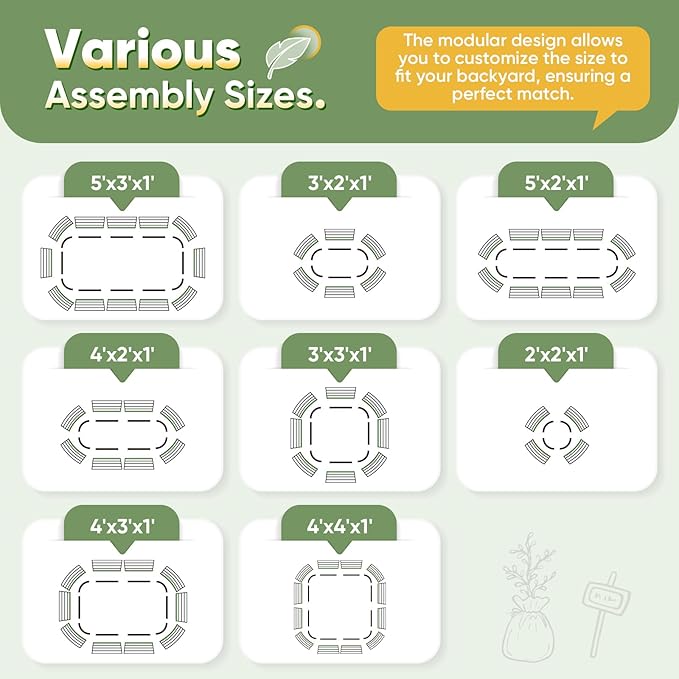 KING BIRD Raised Garden Bed Kit 2025 Upgraded Modular DIY Galvanized Planter Garden Box Outdoor for Gardening, Vegetables, Flowers, Elegant Roman Column Design, 71x24x12 in, Dark Green