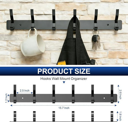 2-Pack Wall Mounted Coat Rack - Image 3