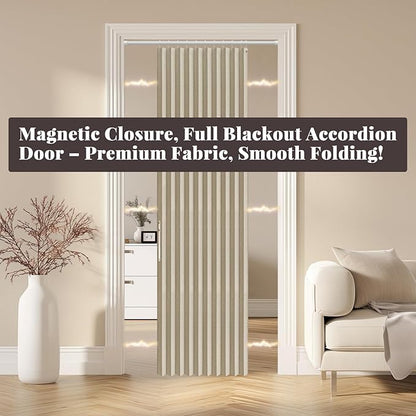 AJAZZ 100% Blackout Magnetic Door Curtain Accordion Doors Interior Folding - Image 6