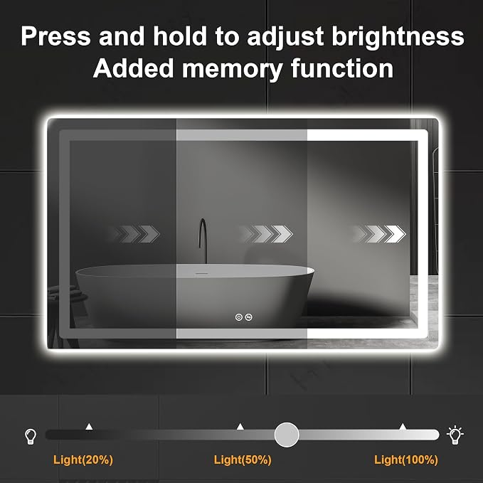 Led Mirror for Bathroom, 30x55 Bathroom Vanity Mirror for Wall - Image 2