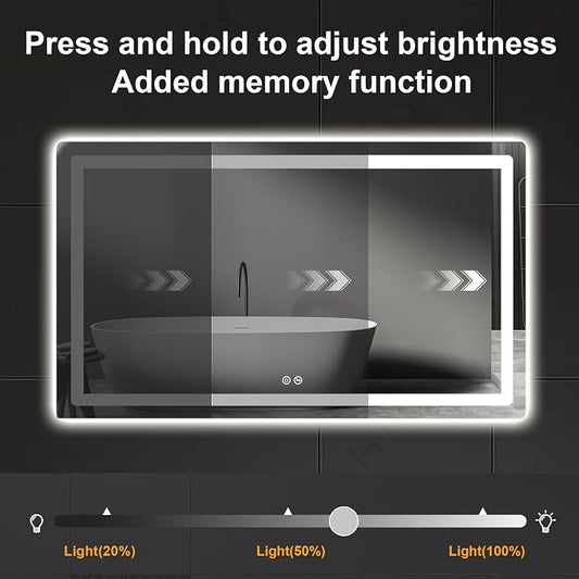 Led Mirror for Bathroom, 30x55 Bathroom Vanity Mirror for Wall - Image 2