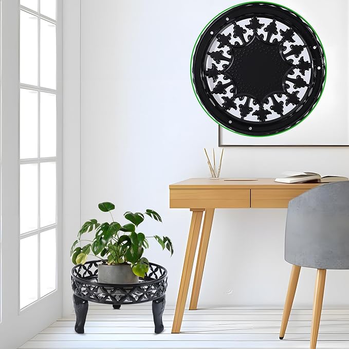 Black Plant Stand Indoor, Metal Plant Stands Outdoor, Anti-Rust Planter Stands Plant Shelf, Flower Pot Stand for Multiple Plants, Display Shelves Potted Plant Holders for Garden Patio Decor