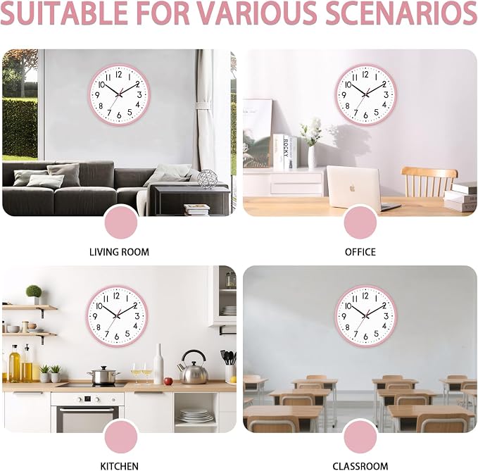HZDHCLH Wall Clock Silent Wall Clocks Battery Operated 8 Inch Modern Non - Image 4