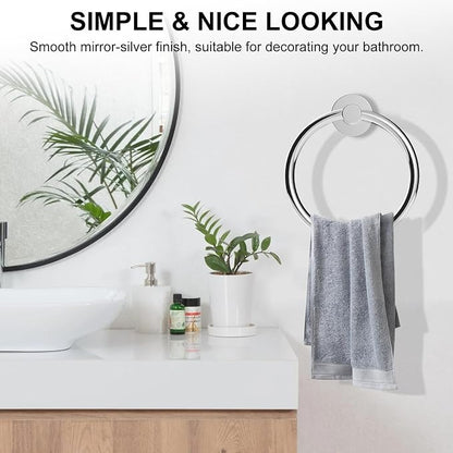 SetSail Towel Holder for Bathroom Wall Screw-in 3 Packs Towel Ring Stainless - Image 6