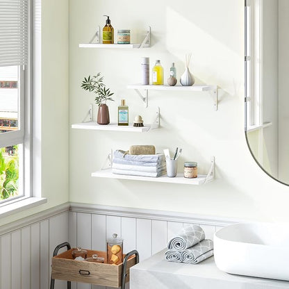 YGEOMER Floating Shelves for Wall, Different Sizes White Wall Shelves for - Image 7