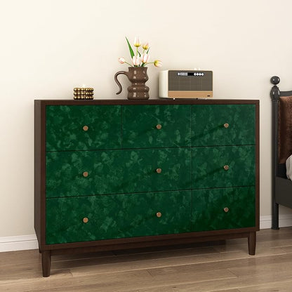 Wallercity Emerald Green Velvet Peel and Stick Wallpaper 15.8''x78.7'' Soft - Image 2