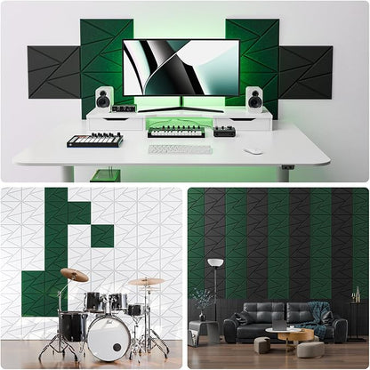 12 Pack Acoustic Panels with Self-Adhesive, Sound Panels High Density, - Image 3