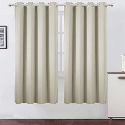 LEMOMO Light Beige Thermal Blackout Curtains/52 x 72 Inch/Set of 2 Panels Room by Lemomo
