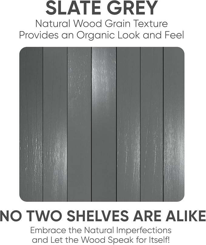 Homeforia Gray Floating Shelf 48 inch, High End Solid Real Wood 48inch Floating - Image 6