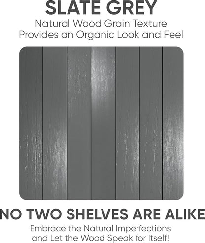 Homeforia Gray Floating Shelf 48 inch, High End Solid Real Wood 48inch Floating - Image 6