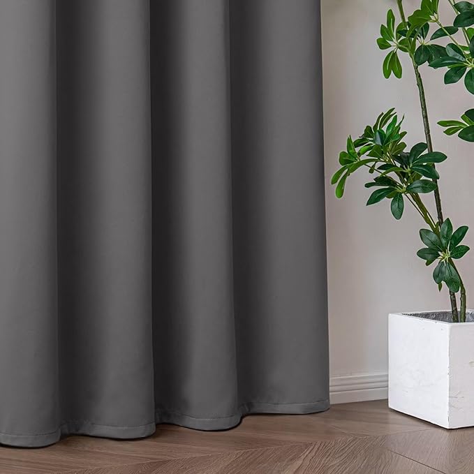IGEMAEVE Light Grey Blackout Curtains 96 Inch Length 2 Panels Set, Grommet - Image 5