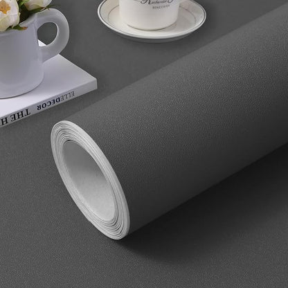 practicalWs Grey Wallpaper Peel and Stick Wallpaper Dark Grey Matte Textured by practicalWs