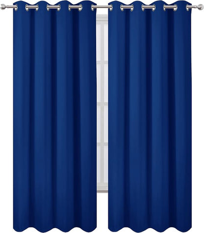 LEMOMO Blackout Curtains 66 x 84 inch/Royal Blue Curtains Set of 2 - Image 2
