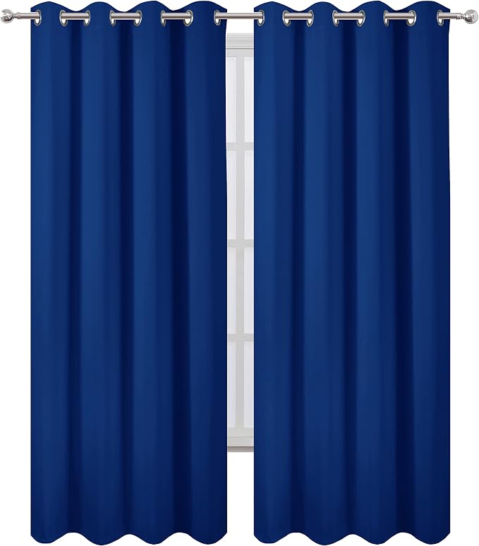 LEMOMO Blackout Curtains 66 x 84 inch/Royal Blue Curtains Set of 2 - Image 2
