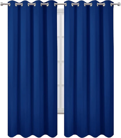 LEMOMO Blackout Curtains 66 x 84 inch/Royal Blue Curtains Set of 2 - Image 2