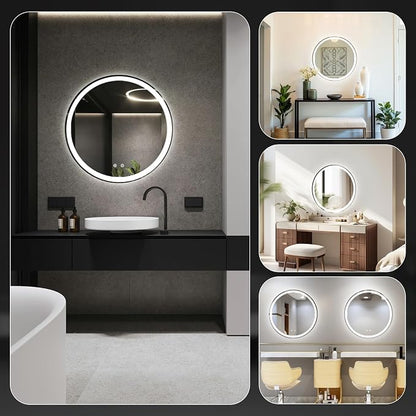 NEWBULIG 36 Inch Round LED Bathroom Wall Mirror - Image 7